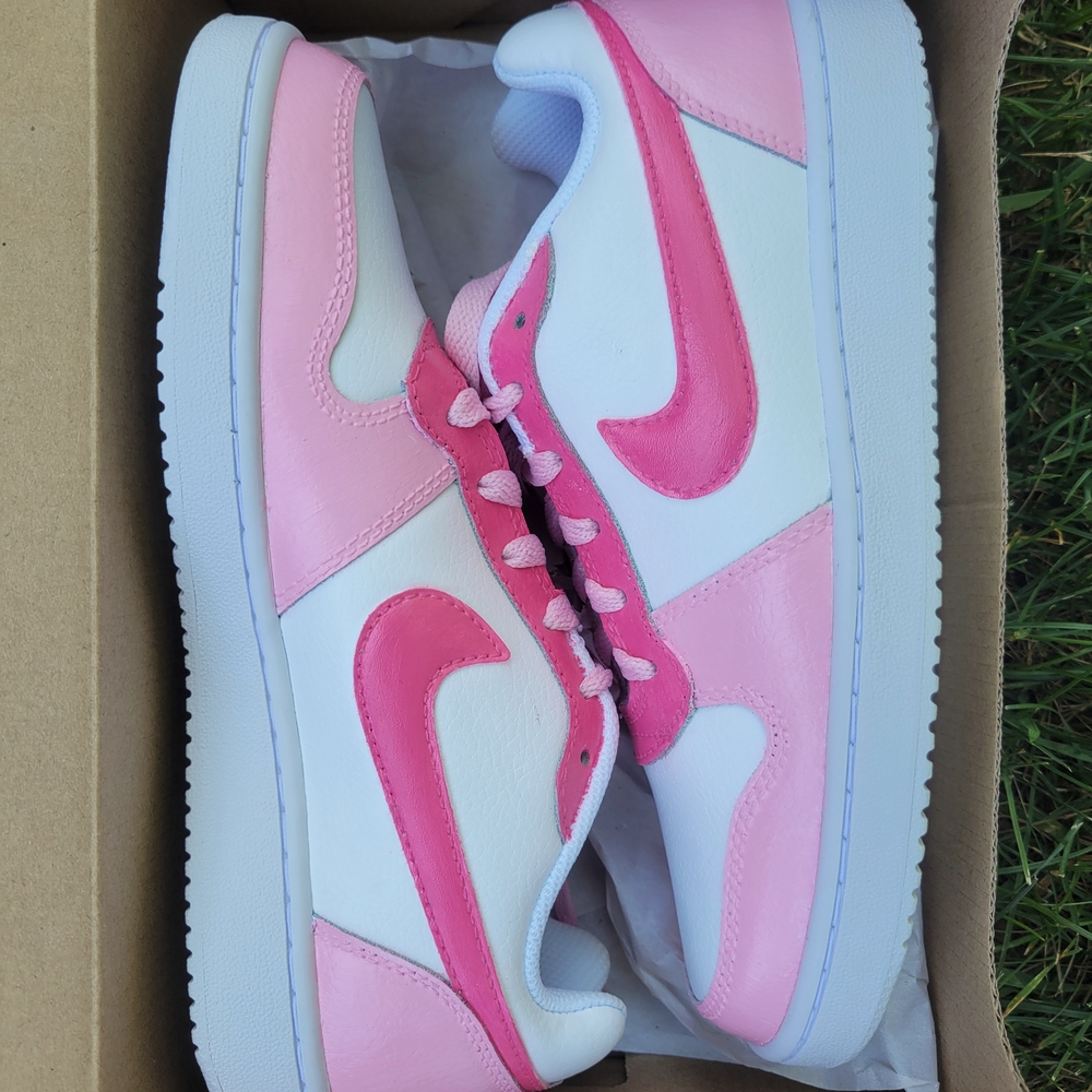Custom Pink and White Sneakers